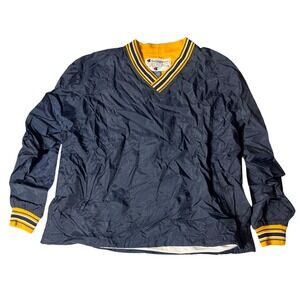 Vintage Champion Pullover Men XL Blue Windbreaker Excellent V-Neck Logo RN26094